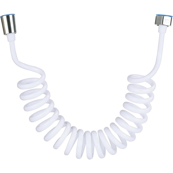 Fjäderflexibel duschslang, ABS flexibel teleskopisk duschslang, badrumsspiral flexibel duschslang för toalettkran, bidéspruta, handdusch-3M White