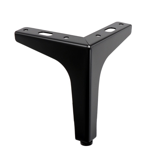 4-pak 10 cm sorte metalmøbelben - til skabe, sofa, kaffebord