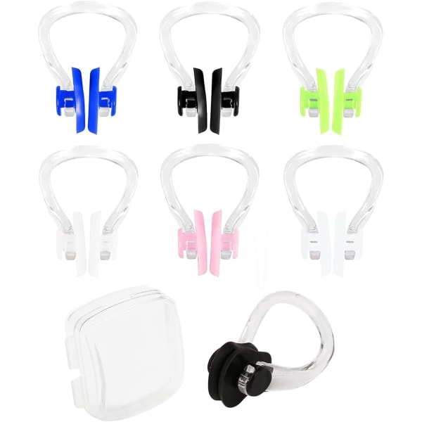 Swim clip for the nose, 12 waterproof silicone swim clips with storage box