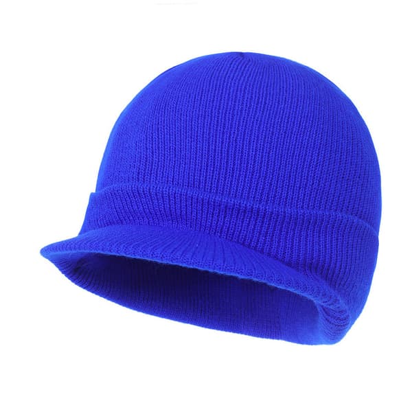 Solid Beanie / Beanie med Visir - Flere Farger Blue