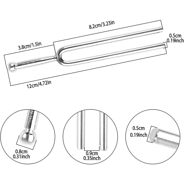3 stämgafflar av aluminiumlegering violininstrument (silver)