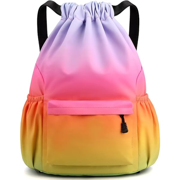 Drawstring Bags,Waterproof Swimming Bags Unisex Sports Backpacks for Kids Adult, Large Drawstring Sackpacks Bags