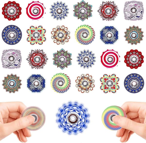 24-pack Fidget Spinners i bulk, Mini Fidget Spinner för barn Fidget Leksaker Vuxna Partyfavörer & Klassrumspris för Autism ADHD, Stresslindring