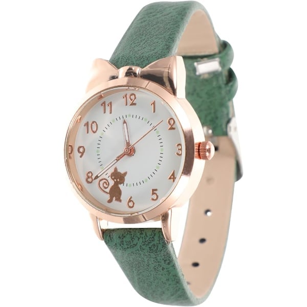 Quartzklocka för barn - tecknade klockor flickor armbandsur elastiskt läderarmband trendig klocka