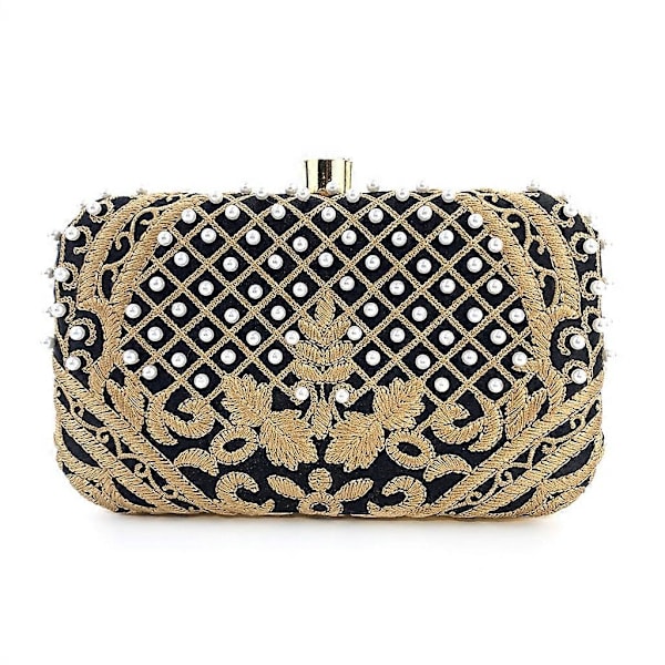 Dame Aften Taske Håndtaske Fest Bryllup Brude Clutch med Aftagelig Kæde G