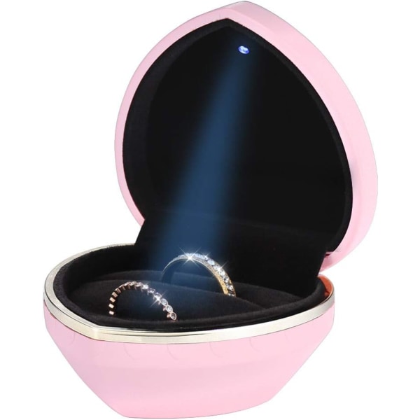 Hjerteformet smykkeskrin (parringboks, lys rosa) pink ring box