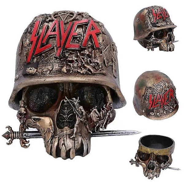 Slayer Skull Box Dödskallehjälm Killer Fear Skull Skull Box Resin Ornament Ornament