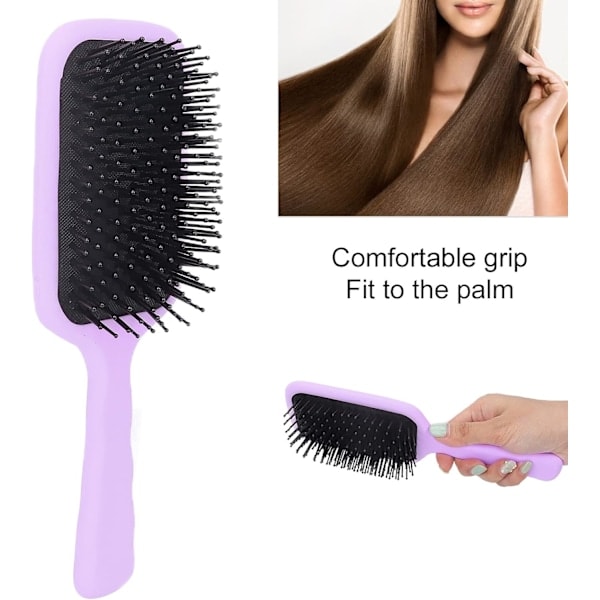 1 st Hårborste för Utrassling, Bredtandad Nylon Luftkudde Kam för Smidig Hårvård, Vått och Torrt Hår, Tjockt Lockigt Hår Purple