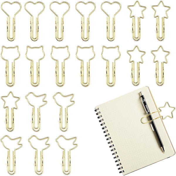 Pennhållare Clips - 20-pack Multifunktionella rostfria pennklämmor, pennhållare clips för anteckningsböcker, bokmärken bärbar pennklämma loop, för papper