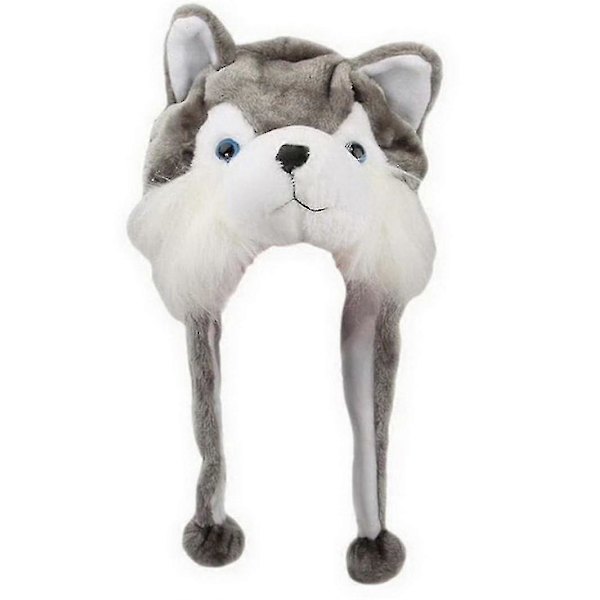 Plushdjurhuvor i en storlek, keps i polyester med fleecefoder wolf