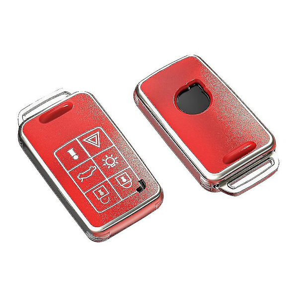 Passer V40 V60 Bilnøkkel Etui Biltilbehør TPU Nøkkelring For Voksne Red