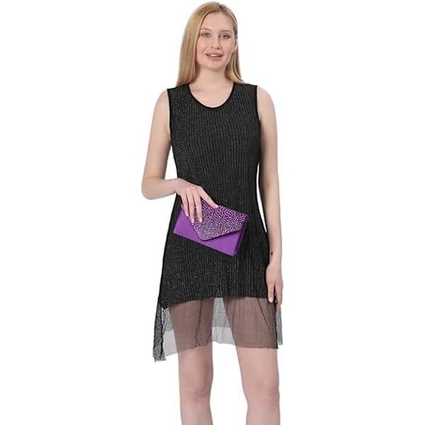 Damklänning Satäng Diamant Clutch Väska Kuvert Handväska Kväll Bröllop Väska Bröllop Mode Bal Vintage Axelväska