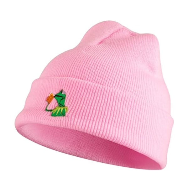 Vinter Kermit Grodan Sippar Te Beanie Varm Bekväm Mjuk Överdimensionerad Tjock Kabel Stickad Hatt Unisex Stickade Hattar Pink