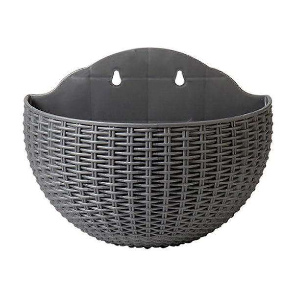Seinään kiinnitettävät kukkaruukut Kukkaruukku Lahja Parveke Puoliympyrän muotoinen Sisä- ja ulkokäyttöön Kodin koristelu Riippuva eurooppalaistyylinen maljakko Silver gray large size
