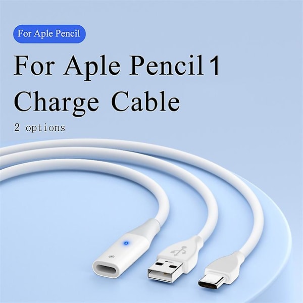 USB-C Adapterkabel for Apple Pencil (1. generasjon) 50 cm ladekabel med indikatorlys