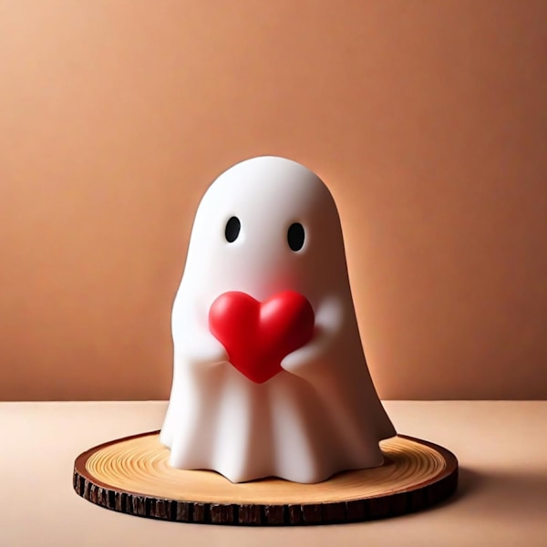 Spökfigur, Läskig Harts Spökstaty Halloween Dekorationer, Söta Finger Spökprydnader, Perfekt för Veranda Halloween Deko