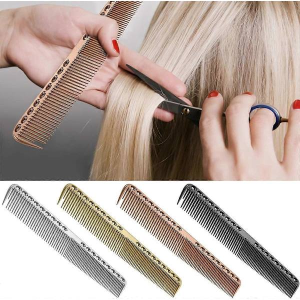 Professionell Barberarkam, Flygplansaluminium Metall Klippkam Frisör Barberarsalong Kam färg 6