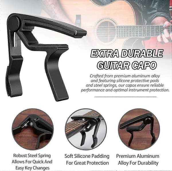 Guitar til akustisk elektrisk guitar (8-pak sort)