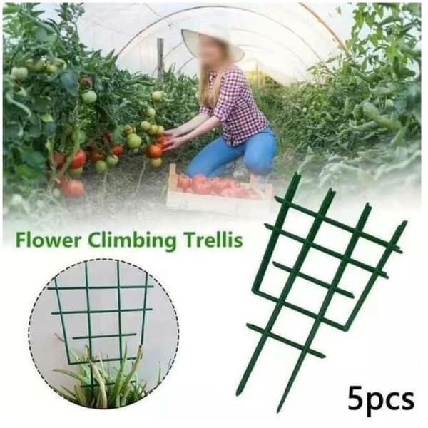 5 st. växtstöd i plast för klätterväxter, spaljé för trädgårdsarbete, blomstöd