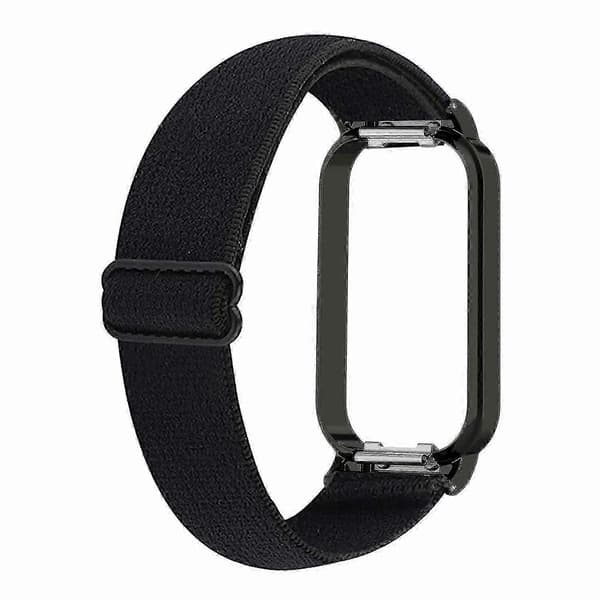 Justerbar urrem i elastisk nylon til Redmi Band 2, åndbart armbånd til smartur Black