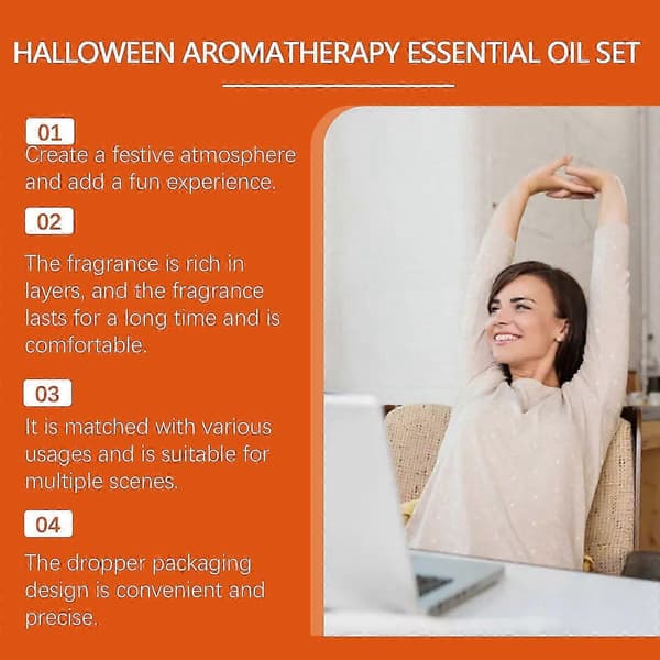 Halloween Aromaterapi Æterisk Oliesæt Langtidsholdbar, Alsidig Diffuser & DIY Projekter Gave