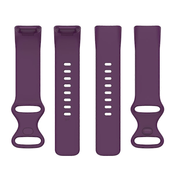 Til Fitbit Charge 5 Silikone Urrem, Størrelse:L L Dark purple