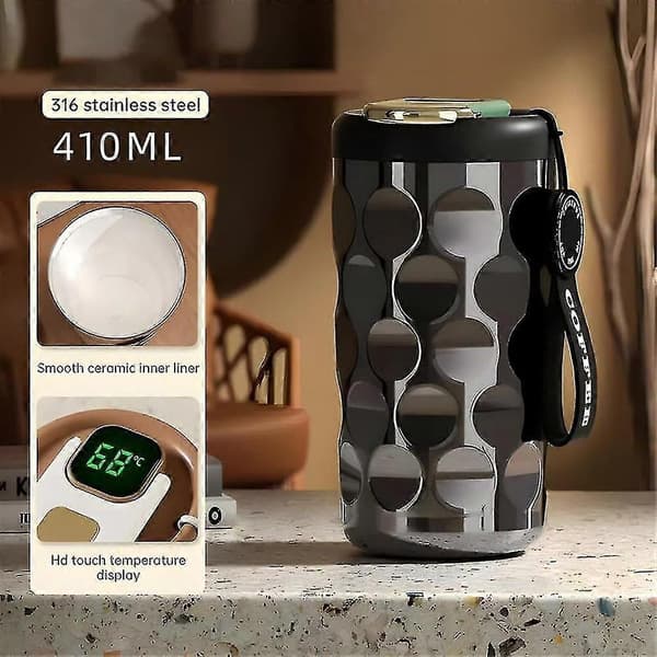 Tealier Smart Kaffe Termosmugg med Temperaturdisplay Portabel Resemugg green410ml