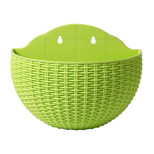 Seinään kiinnitettävät kukkaruukut Kukkaruukku Lahja Parveke Puoliympyrän muotoinen Sisä- ja ulkokäyttöön Kodin koristelu Riippuva eurooppalaistyylinen maljakko Green small  size