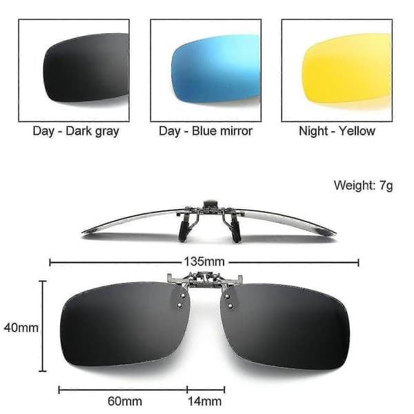 3-pack clip-on uppfällbara polariserade linser för UV-skydd solglasögon AY magnetiskt solglasögontillbehör