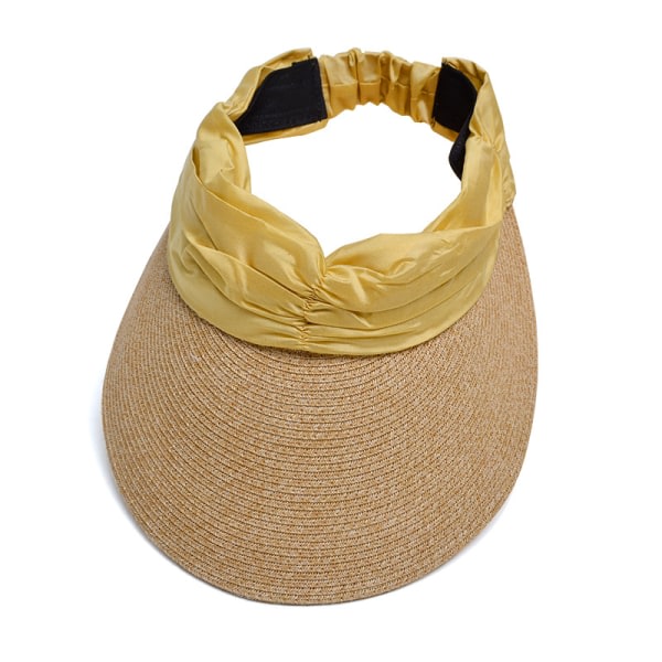 Bredbremmet Solhatt For Kvinner Foldbar Caps Hatter Kvinner Sommer Halmhatt Solbeskyttelse Sport Strandhatt Sommerhatt For Strand Golf Gul yellow