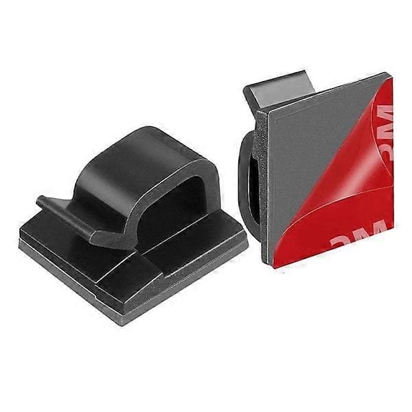 50-pakning selvklebende kabelholdere Black