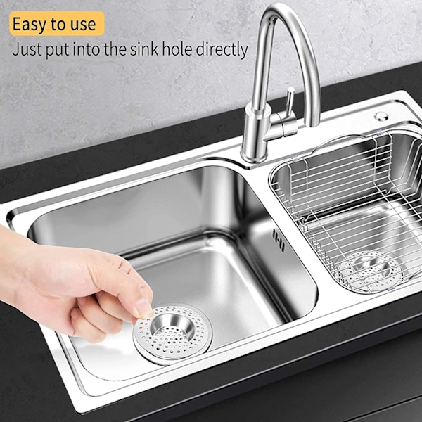 2-pack rostfritt stål diskhossil, badrum/kök standard sil dräneringsskydd, badkar/dusch hårfångst 3 tum 7,0 cm 7.0cm-70孔