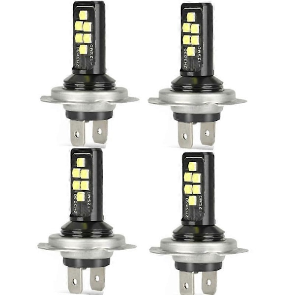 4X H7 Led Forlygtepære Kit Høj Lav Beam 220w 60000lm Super Lys 6000k Hvid 2025