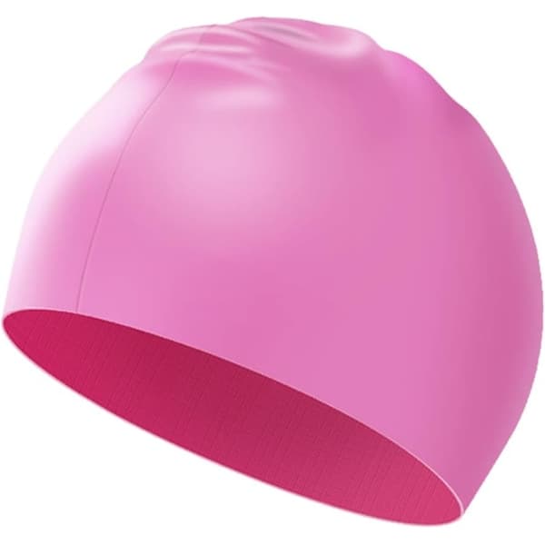 Badehette for menn og kvinner, badehette for voksne, komfortabel passform, vanntett badehette, unisex silikonbadehette Pink