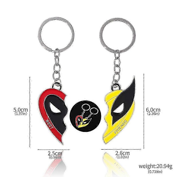 Wolverine Deadpool Avaimenperäkaulakoru Miesten Seosriipus Cosplay Avaimenperät Lahja Keyring