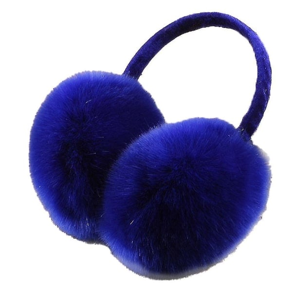 Tyylikkäät, yksinkertaiset unisex lämpimät tekoturkiset talvikorvaläpät, kokoontaitettavat korvanlämmittimet Blue