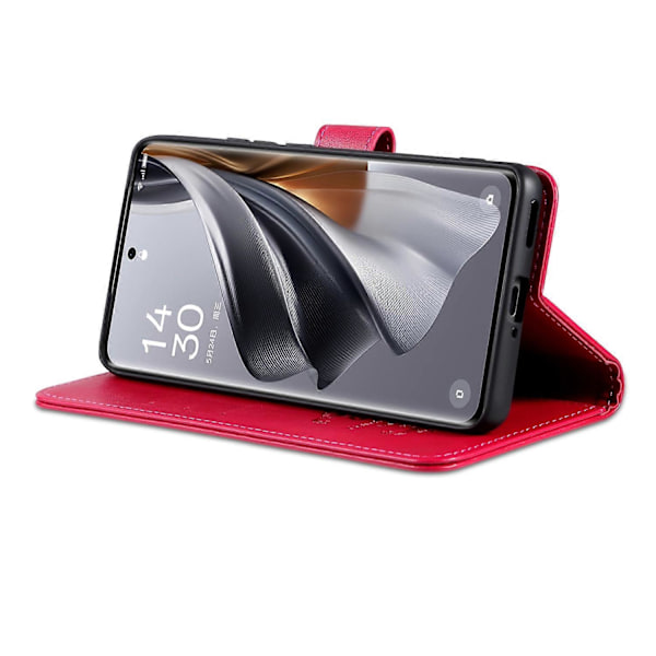AZNS For Oppo Find X8 Pro 5G Deksel Anti-Riper PU Lær Stativ Lommebok Telefondeksel - Rød Multicolor Red