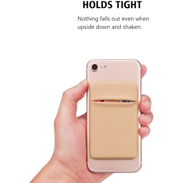 Självhäftande korthållare för mobiltelefoner, 2-pack (guld)