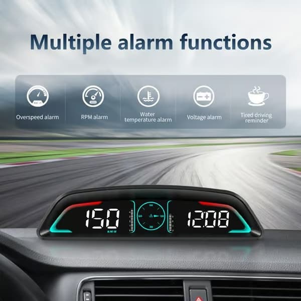 Bil Head-Up Display Modell B3 - Hastighetsmätare - OBD2 - Vattentemperaturlarm