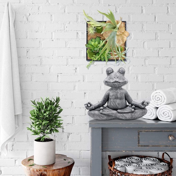 Mediterende frø meditation frø udendørs dekoration have statue harpiks ornamenter have gård design