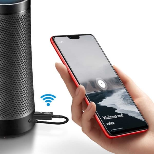 Bluetooth adapter transceiver mottaker for trådløs musikk 3.5 mm AUX svart