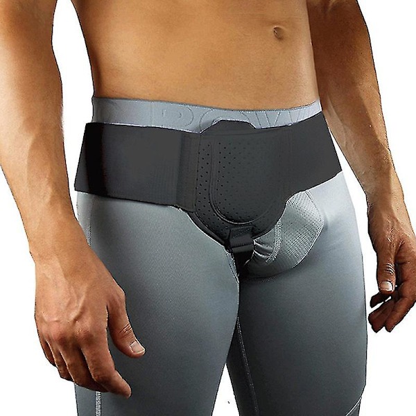 Brokbind til lyskebrok Sportsbrok Støtte Smertelindring Genoptræningsrem G Black 1 Pcs