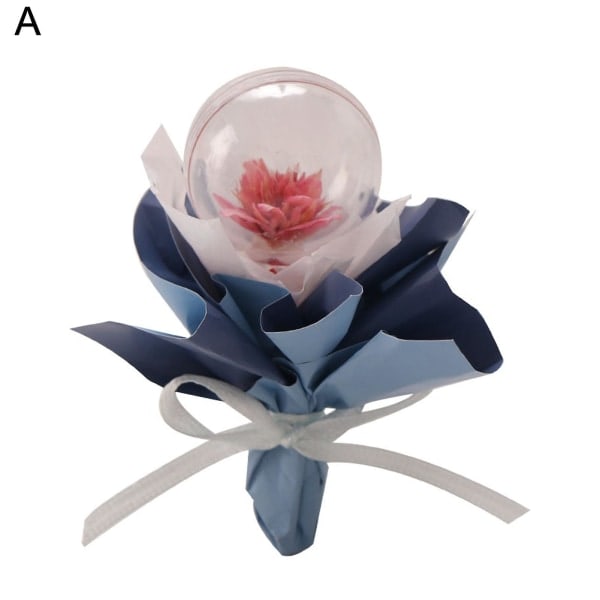 Torkade blommor simulerade portabla plast mini torkade blommor bukett bollar DIY leksaker Pink A