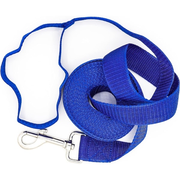 Ekstra Lang Hundetreningsline, 5m Nylonline for Store, Mellomstore og Små Hunder - Perfekt for Innkallingstrening, Lydighet, Løping, Camping Blue