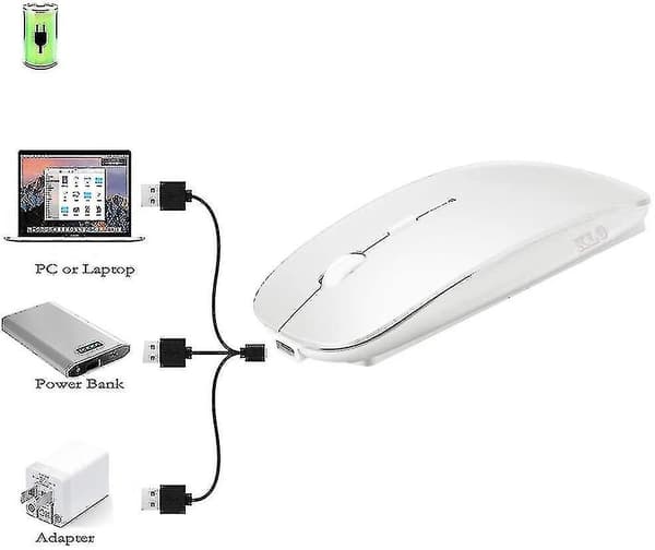 Trådløs Bluetooth Mus Til Macbook Pro/macbook Air/ipad/laptop/imac/pc-hao white