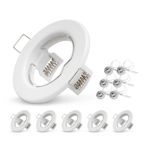 6 stk. Down Light Ramme Innfelt LED Takarmatur Downlight MR16 Takspotter Monteringsfeste