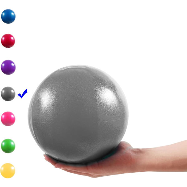 Mini treningsball, 9 tommers liten treningsball for yoga, pilates, stabilitet, barre, fysioterapi silver