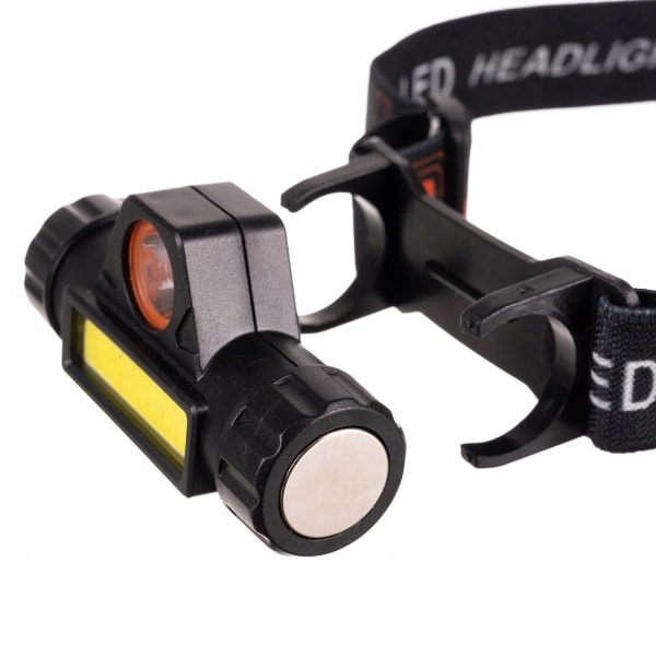 Multifunktionell pannlampa - Justerbar - USB Svart