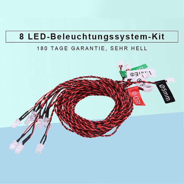 8 LED Lys System Kit Simulering Blinkende Lys For RC Fly Helikopter