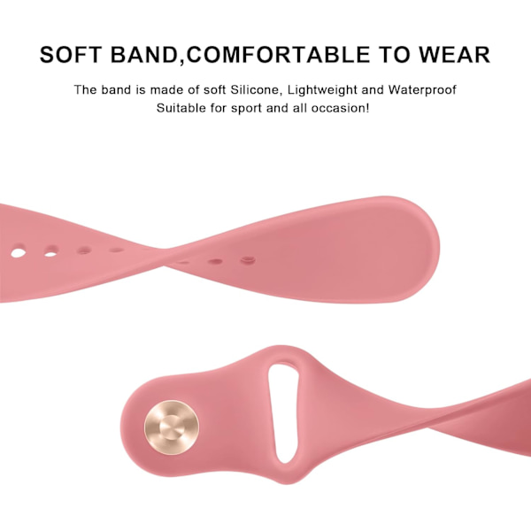 Silikonarmband för Samsung Galaxy Watch 6/5/4 för kvinnor och män, 20 mm mjukt ersättningsband för Samsung Watch 6/5/4 Pink
